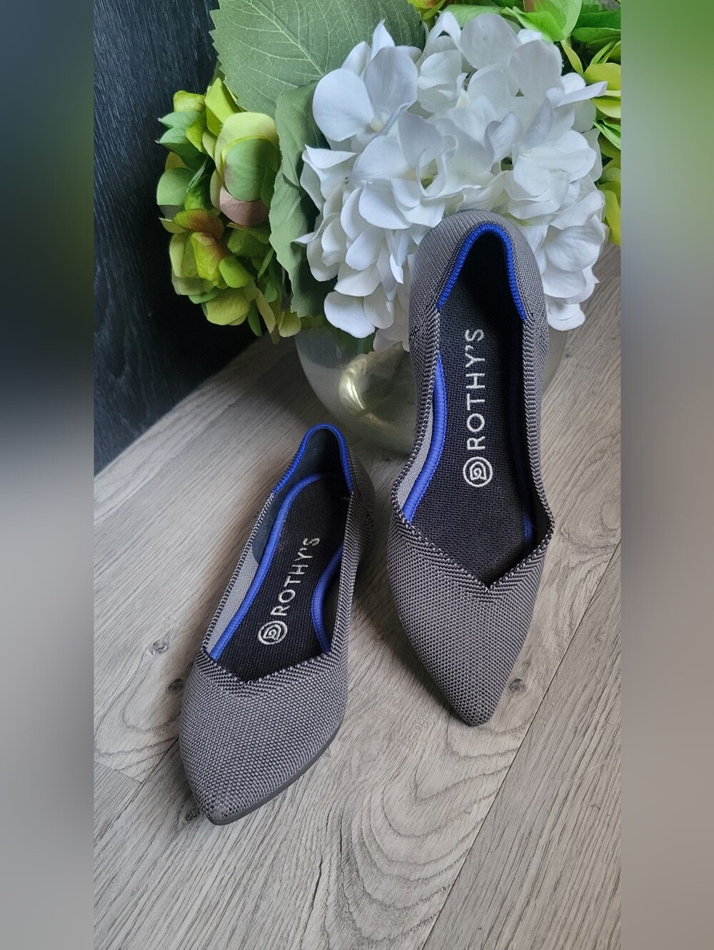Rothy's The Point Cloud Gray Birdseye Flats, Women's US 7 EU 37.5 - Picture 3 of 16